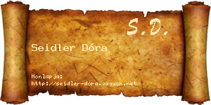 Seidler Dóra névjegykártya
